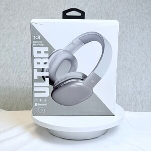 iJoy Ultra Wireless Bluetooth Headphones Over Ear Silver Grey New in Box